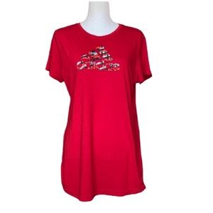 Adidas Clima Lite  red graphic logo t-shirt XL